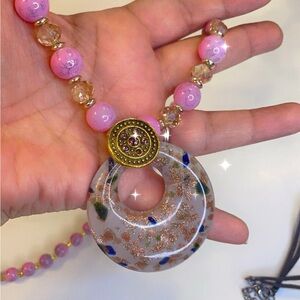 1pc Fashionable Bohemian Style Colored Glass Beads Long Necklace